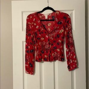 H&M flower shirt long sleeve